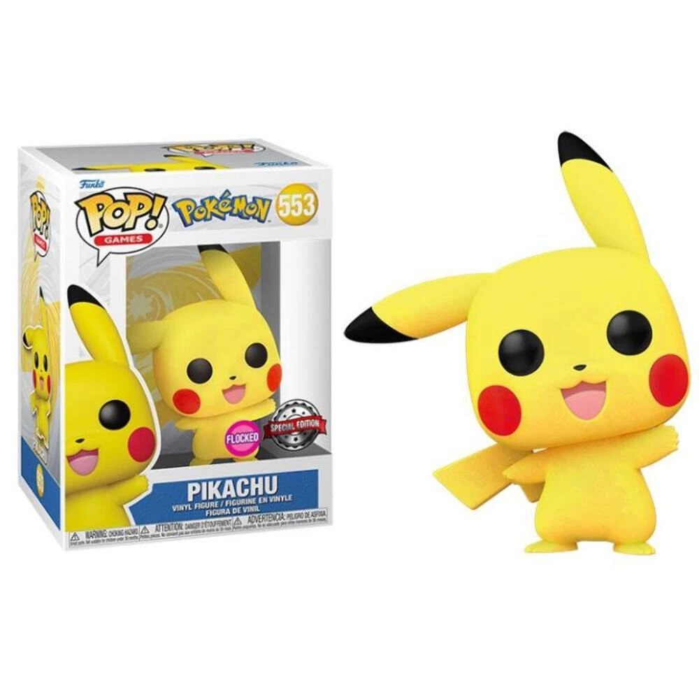 Funko Pop Pokemon Pikachu Flocked 553